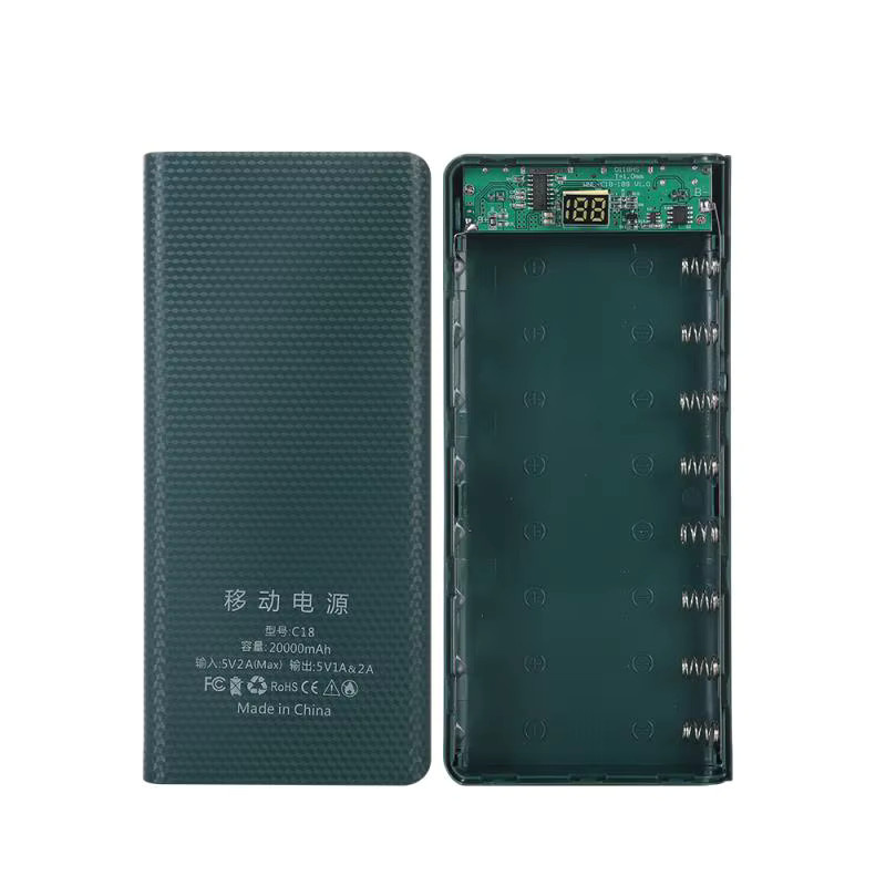 YiFanHeRong DIY Powerbank Gehäuse für 8x 18650 Akkus, Tragbare 5V Externe Batterie Ladestation in 4 Farben - Bild 4