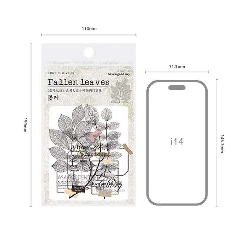 Global Leaf Vein PET-Aufkleber Set mit 20 Stück in Multicolour für Tagebuch und Wissenschaftsdekoration - Bild 2