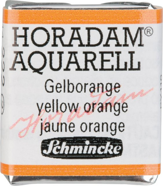 Schmincke HORADAM Aquarellfarbe Gelborange im 1/2 Näpfchen - Bild 1