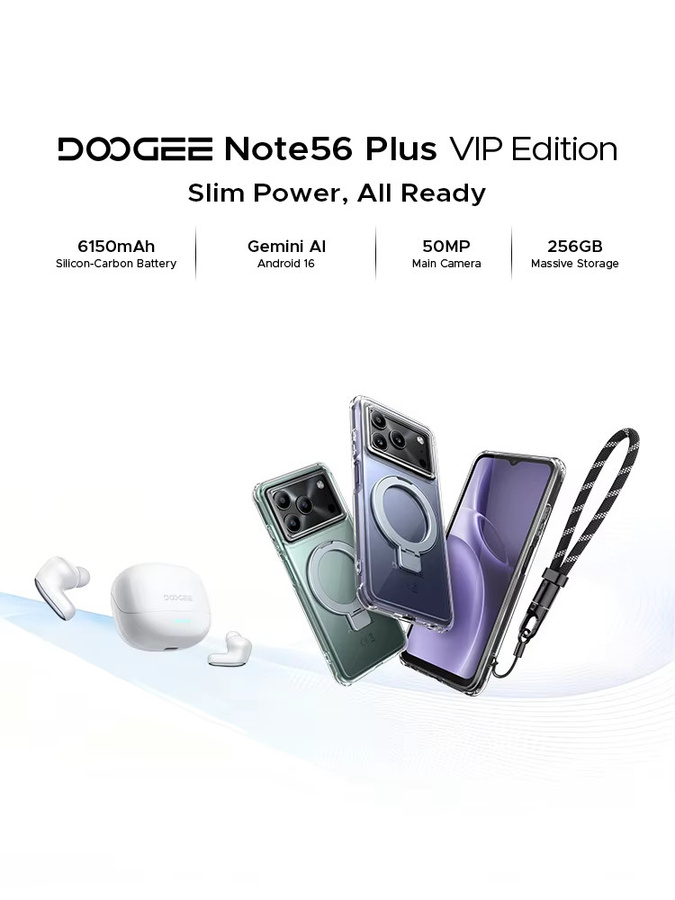 DOOGEE Note56 Plus VIP Smartphone in Purple mit 6,56 Zoll 90Hz Display, 256 GB Speicher und 6150mAh Akku, Android 16, Widevine L1 Unterstützung - Bild 1
