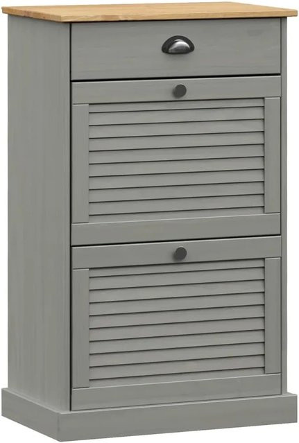 vidaXL Schuhschrank VIGO aus Kiefer Massivholz in Grau, Wandmontage, B/T/H: 60 x 35 x 96 cm - Bild 1