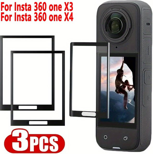 3er-Set transparente PMMA-Schutzfolien für Insta360 X3, X4 und X5 als flexible Anti-Kratz-Abdeckung - Bild 1