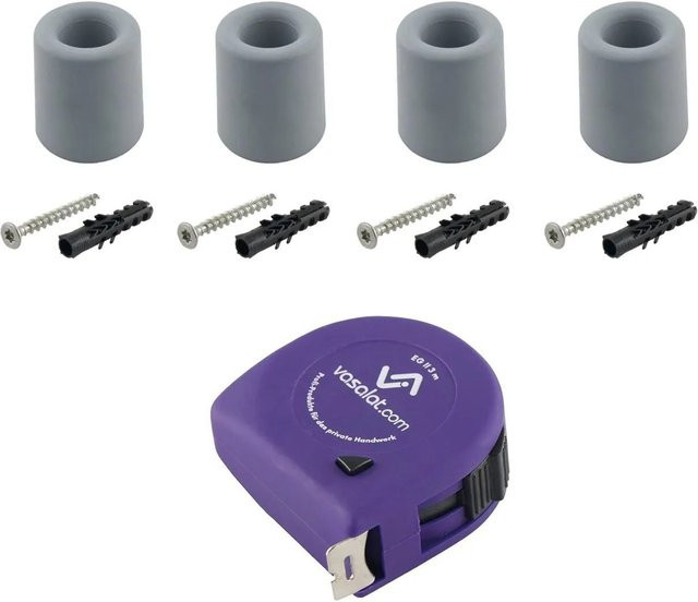 vasalat Set Gummistopper für Boden und Wand zum Schrauben, Grau, Durchmesser: 30 mm, Höhe: 30 mm - Bild 1