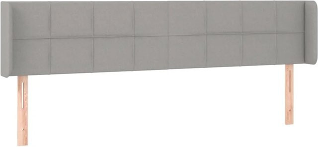 vidaXL LED Kopfteil Hellgrau mit USB-Anschluss und integrierter Beleuchtung, B/T/H: 203 x 16 x 78/88 cm - Bild 1