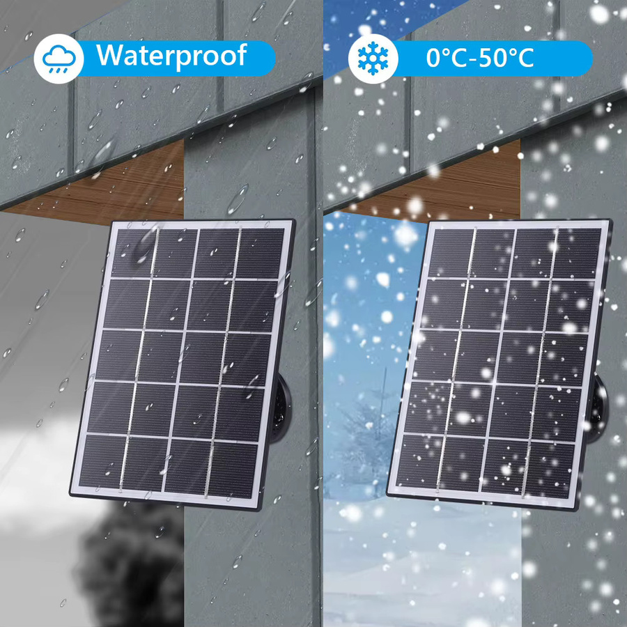 Ring Solarpanel 4W für Ring Video Doorbell 4, 3, 3 Plus und 2, IP65 wasserdichtes Solarladegerät mit 360 Grad verstellbarer Wandhalterung in Schwarz - Bild 3