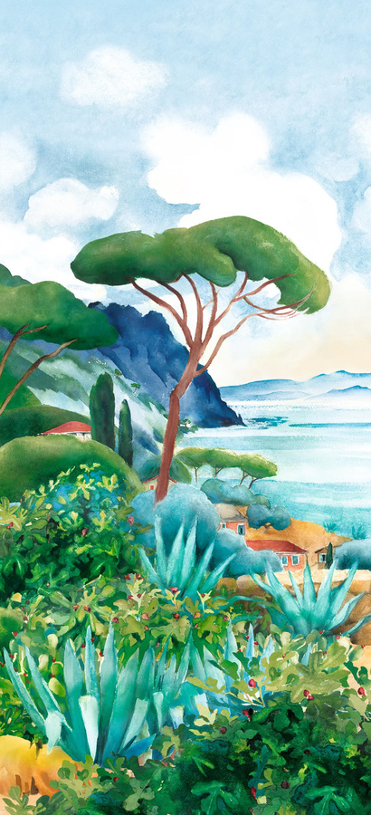 Isidore Leroy Wandtattoo Cap Corse Mural Landscape Nature Multicolour B/H: 150 x 330 cm - Bild 1