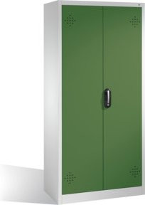 C+P Umweltschrank mit Drehtüren und 4 Polyethylen-Wannen, Front Resedagrün, Korpus Lichtgrau, H x B x T: 195 x 93 x 50 cm - Bild 1
