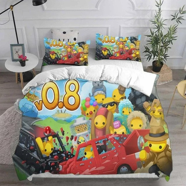 Creative Homewares Bettwäsche-Set Wobbly & Life mit Kissenbezügen, Multicolor, King Size, B: 245 cm x H: 210 cm - Bild 1