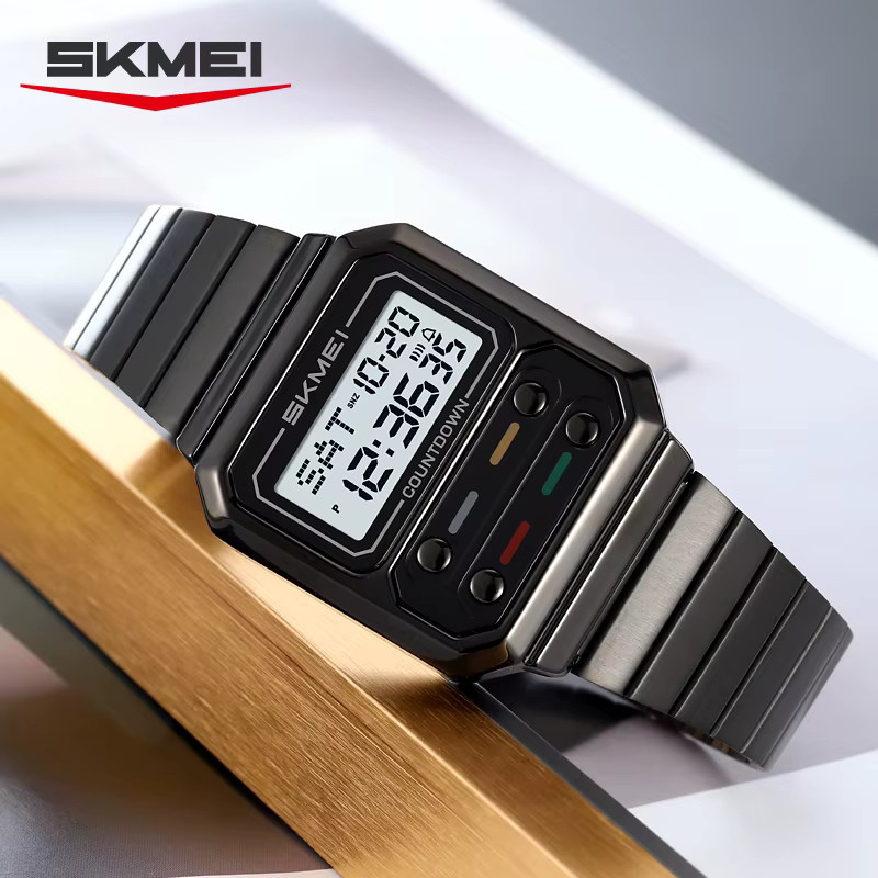 SKMEI Digitaluhr, Edelstahl, Silber, Damen, Quarz, Chronograph - Bild 3