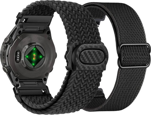 DAINU Uhrenarmband Nylon, Schwarz, Unisex, für Garmin Fenix 8 43 mm/5S/5S Plus/6S/6S Pro/6S Sapphire/6S Solar/7S/7S Solar - Bild 1