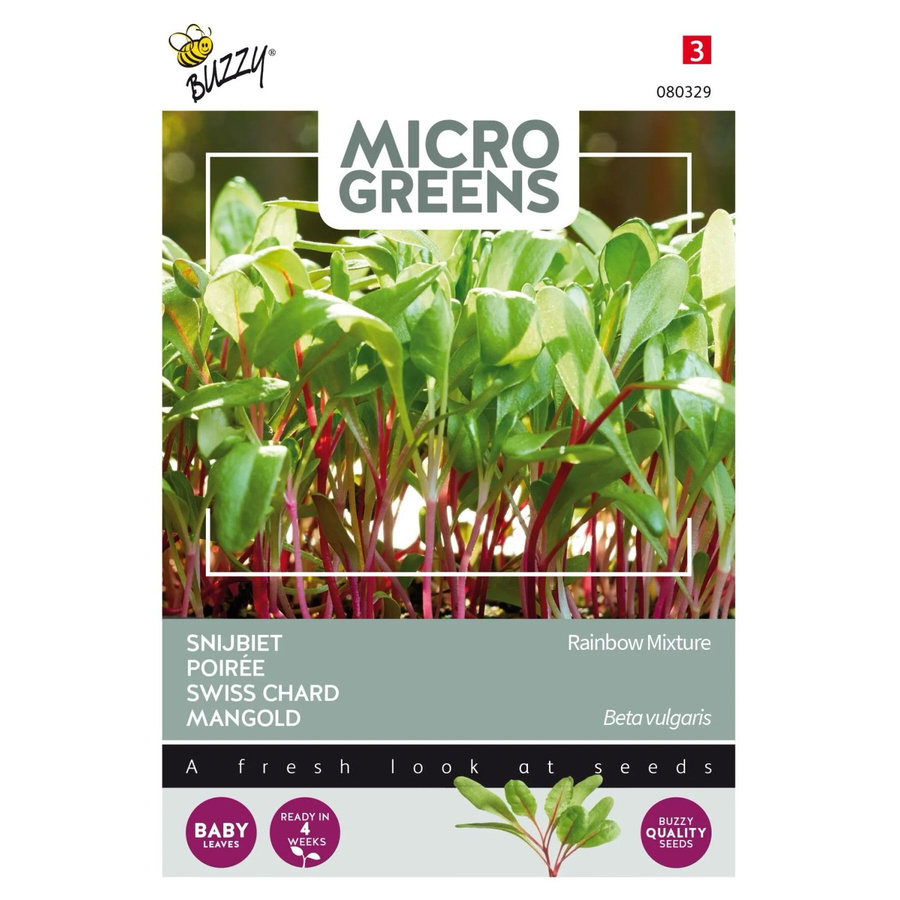 Buzzy Microgreens Mangold Regenbogen Mischung Samen 8 g Bunte Mischung - Bild 2