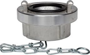 Riegler Storz-Blindkupplung mit Kette aus Aluminium in Silber, Storz-Größe 38, KA 51 mm - Bild 1