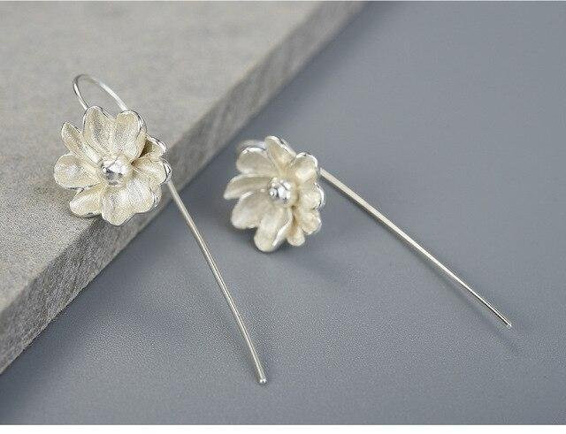 Ohrringe 925 Silber, Jasmin Blume, Gold, Damen - Bild 1