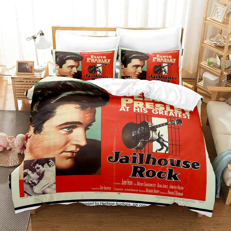 Elvis Presley 3D Bettwäsche-Set aus Mikrofaser mit Bettbezug und Kissenbezügen, B/H: 135 x 200 cm - Bild 2