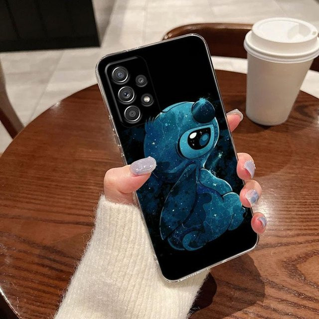 Disney Stitch Klare Hülle für Samsung Galaxy A-Serie, Weiche Stoßfeste Abdeckung in Blau - Bild 1