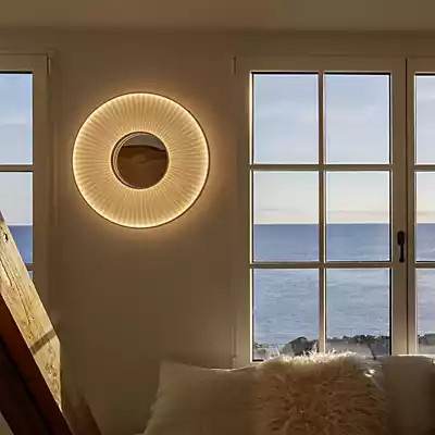 10 HEURES 10 Iris Mirror LED Wandleuchte in Weiß mit Glas, rund, Durchmesser: 60 cm - Bild 1