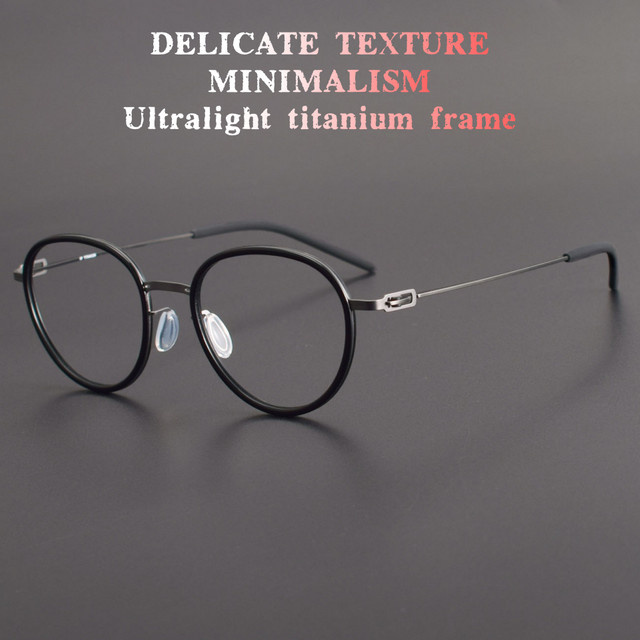 Charmlibrary Korrektionsbrille, Titan, rund, Vollrand, Unisex, schwarz - Bild 1