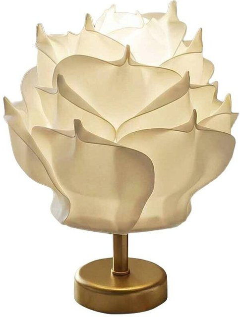 Opviq Tischleuchte aus Metall in Weiß und Gold, B/H/T: 25 x 35 x 25 cm - Bild 1