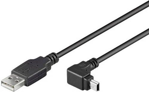 Techly USB 2.0 Kabel mit A-Stecker auf Mini-B-Stecker in Schwarz, Länge: 1,8 m - Bild 1
