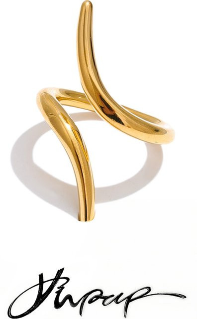 Yhpup Ring Edelstahl, Gold, minimalistisch - Bild 1