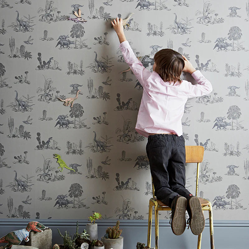 Sian Zeng Tapete Dino in Grey für das Kinderzimmer aus Vlies und Papier - Bild 3