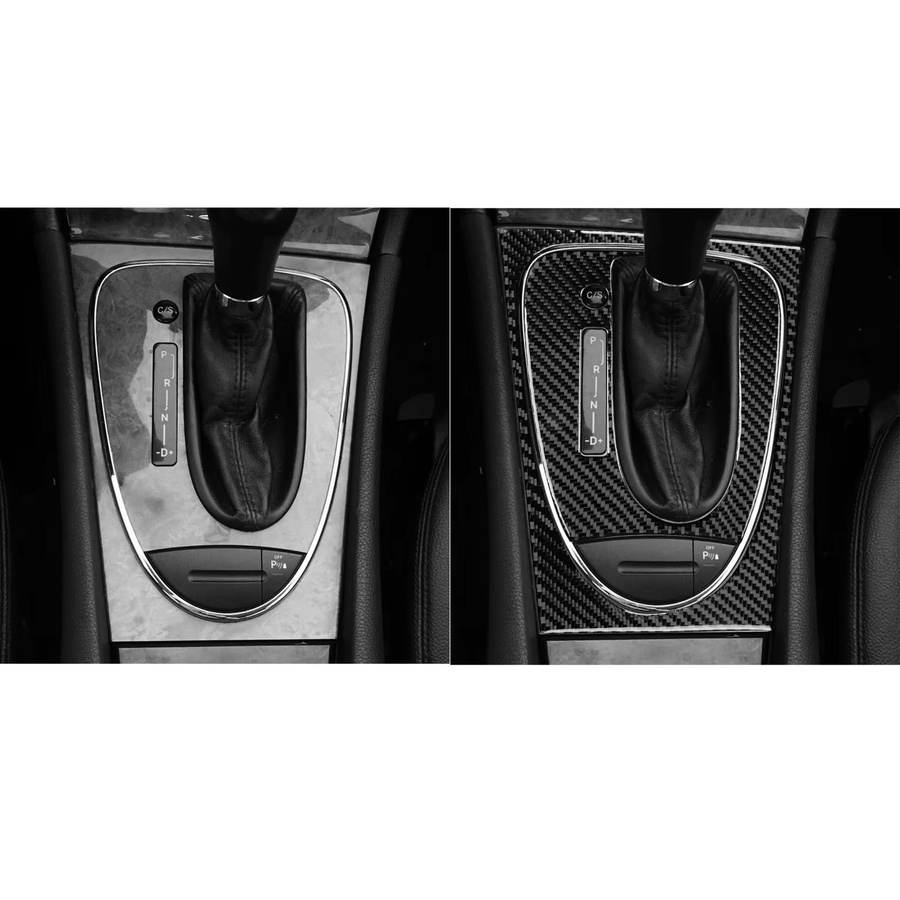 Carbon Faser Aufkleber Set für Benz E-Klasse W211 (2003-2009) für Mittelkonsole, Lüftungsauslass und Türgriff Panel in Schwarz von HSKCKJ - Bild 2