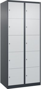 C+P Schließfachschrank Classic PLUS mit 2 Abteilen in Anthrazit und Lichtgrau, H x B x T: 185 x 80 x 50 cm - Bild 1