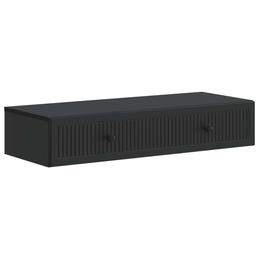 vidaXL Wandmontierter Beistelltisch in Schwarz, modern und rechteckig, B/T/H: 87,5 x 34,5 x 17 cm - Bild 2