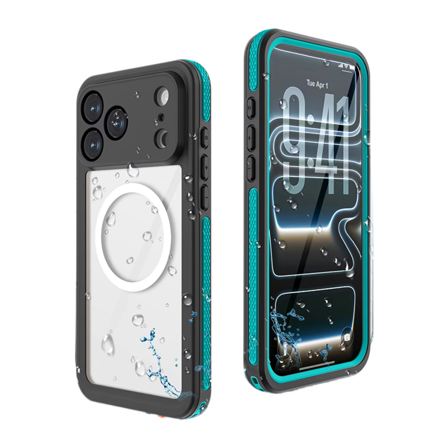 Wasserdichte Apple iPhone 17 Pro Max Handyhülle mit magnetischem Schwimmring in Blau, IP68 wasserdicht und stoßfest - Bild 3