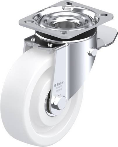Blickle Lenkrolle LK-SPO 125K-1-ST mit Feststeller, Farbe Weiß, Rad-Durchmesser: 125 mm, Tragfähigkeit: 350 kg - Bild 1