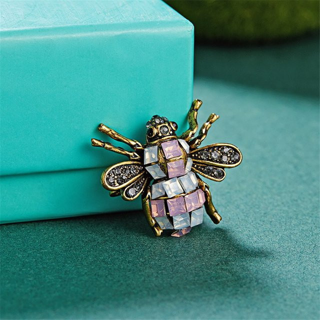 Brosche Biene, Strass, Tier - Bild 1