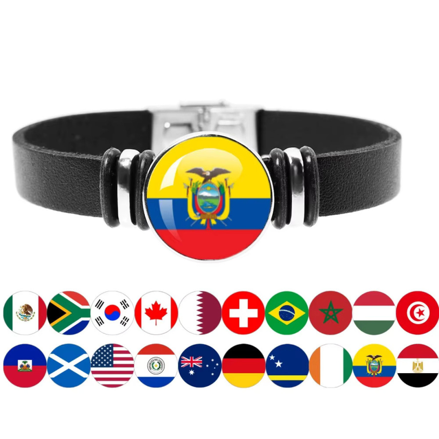 MSCHENGDORIS Uhrenarmband Leder, Nationalflagge, Unisex - Bild 2