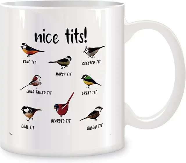 DESumHar Keramiktasse Vogelbecher für Vogelliebhaber in Weiß, 325,5 ml - Bild 1