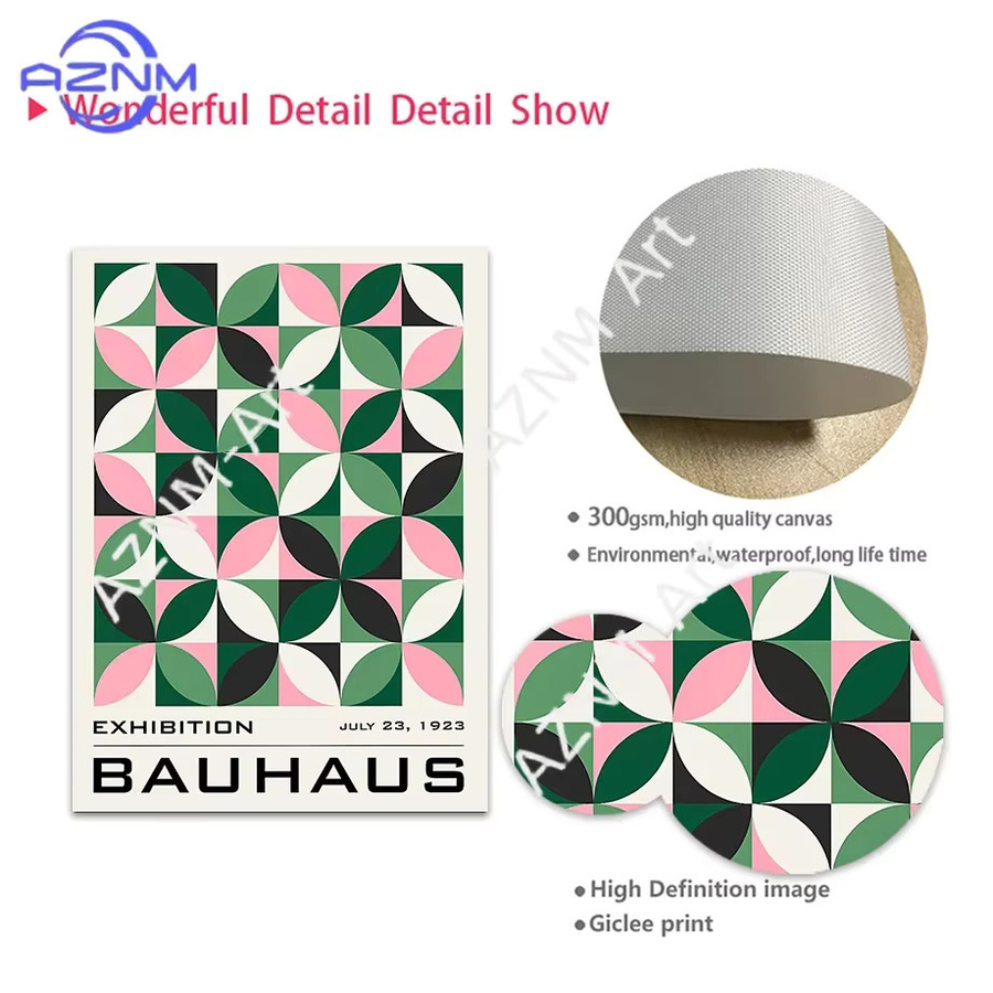 KAYOU Bauhaus Matisse Flower Market Leinwandgemälde in Rosa und Grün mit floralem Motiv - Bild 2