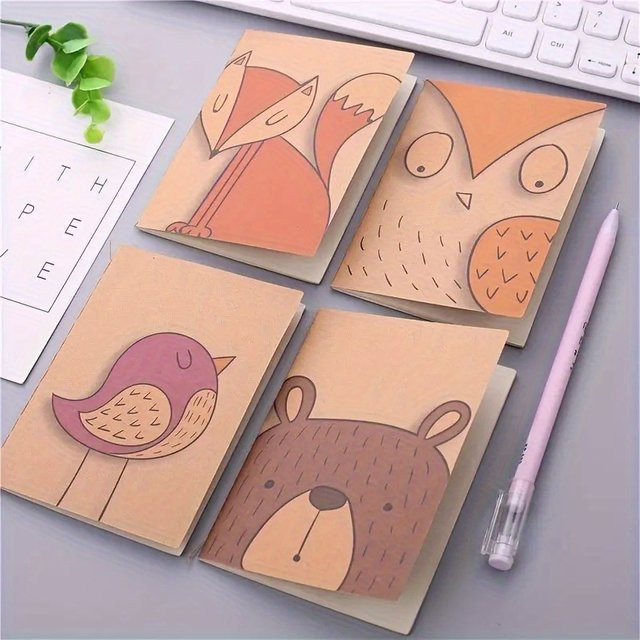 10 Stück Mini Kraft-Taschen-Notizbücher in Braun, leere Memo-Notizblöcke mit Softcover und 16 Blatt pro Buch - Bild 1
