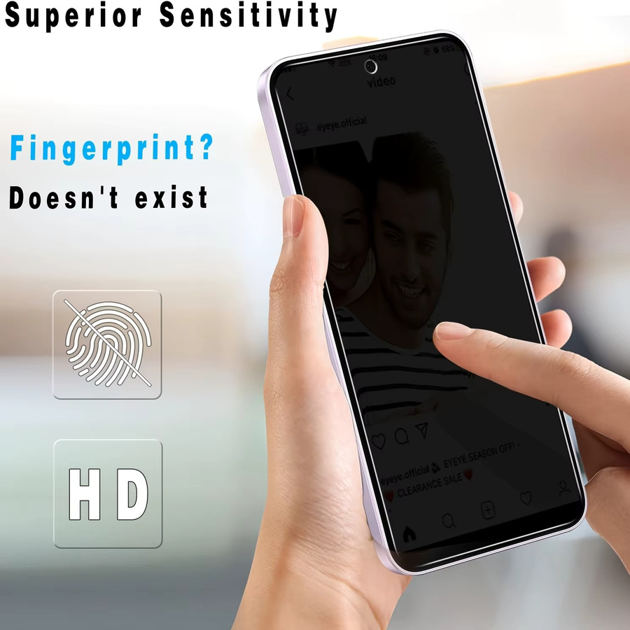 5 Stück Anti-Spy Privacy Displayschutzfolie aus gehärtetem Glas mit Härtegrad 9H in Schwarz für Samsung Galaxy Android Smartphones - Bild 3