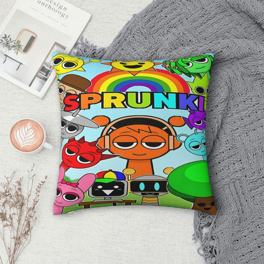 Sprunki Kissenbezug aus Peach Skin, quadratisch, Mehrfarbig, B/B/H: 18 x 18 x 18 cm - Bild 4