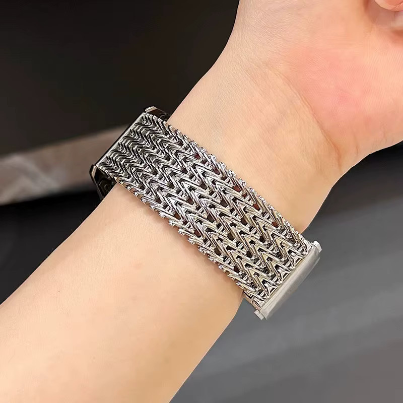 Uhrenarmband Edelstahl, Milanaise, Silber, 22 mm, Unisex - Bild 4