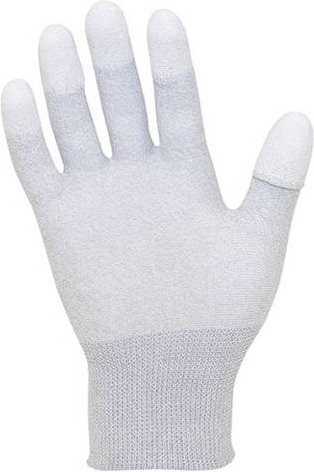 Antistat 109-0910 ESD-Handschuh in Weiß, Größe M, aus Nylon und Carbon mit PU-Beschichtung - Bild 1