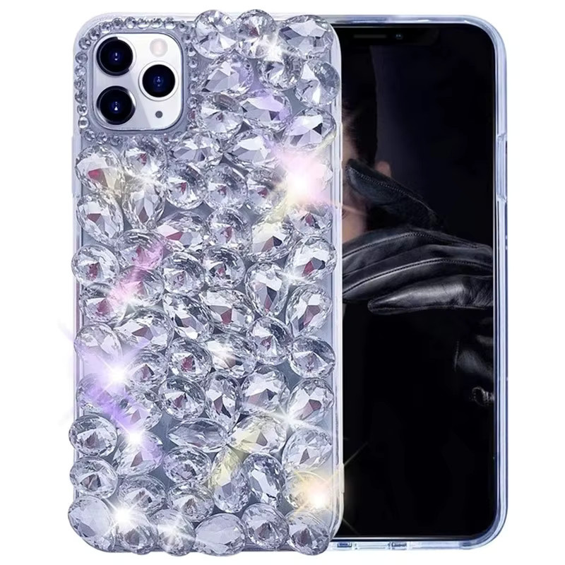 Luxuriöse 3D-Kristall-Diamant-Glitzer Handyhülle für Apple iPhone in Transparent - Bild 6