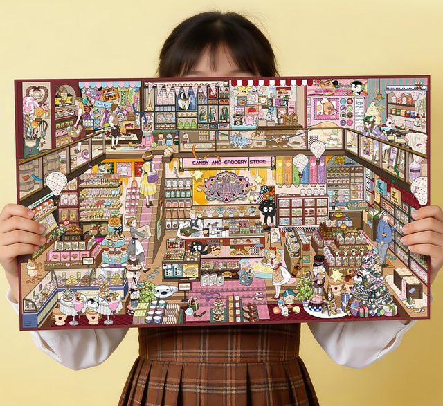 9 Stück Miniature Town Vintage PET-Aufkleber in Multicolour für Zubehör von Kaufhäusern und Lebensmittelgeschäften - Bild 1