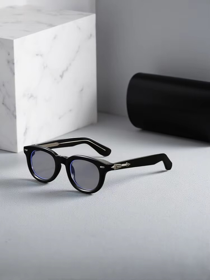 Cs Cojos Korrektionsbrille, Rund, Acetat, Vollrand, Unisex, Schwarz - Bild 2
