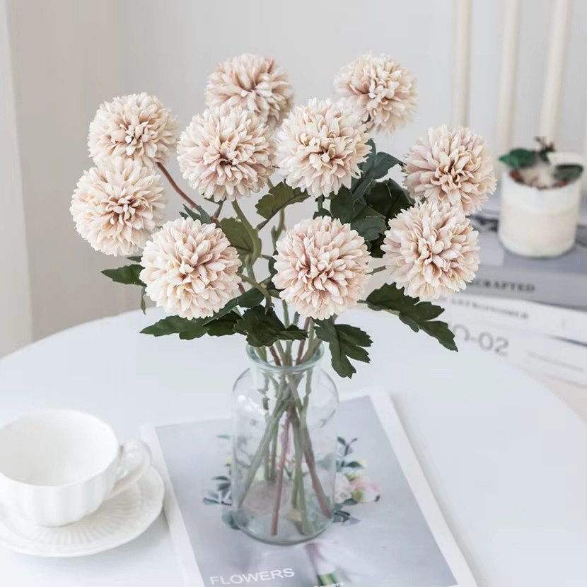 TTCY Künstliche Chrysanthemen Seidenkugel in Pink für deine Dekoration - Bild 1
