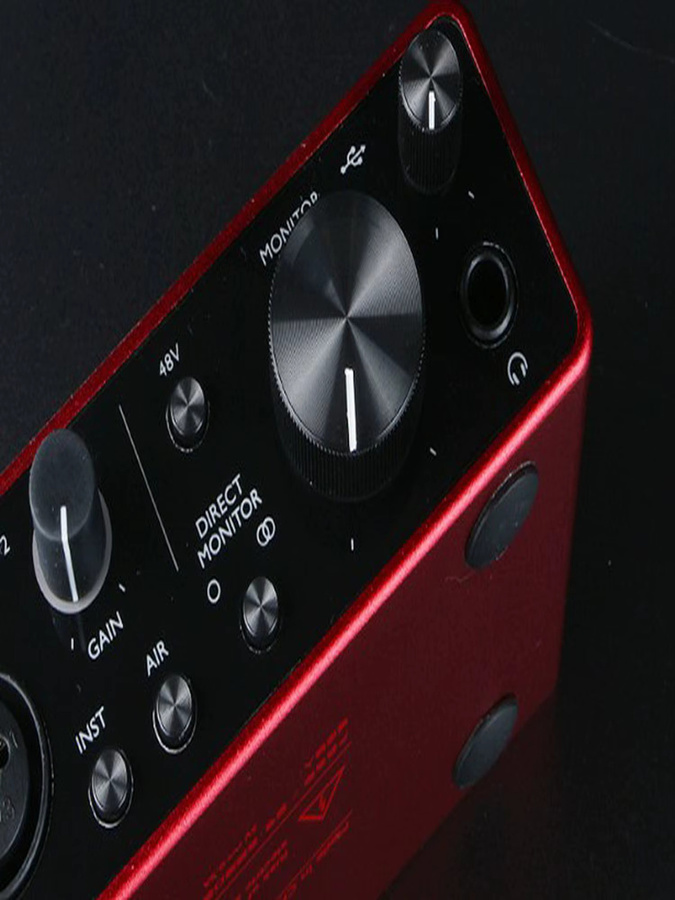 Bytelike USB-Audio-Interface in Rot, 2-Kanal, professionell, Plug & Play, für Studio und Live-Einsätze - Bild 2