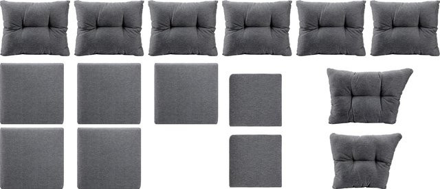 Ersatz-Kissenhüllen-Set für Elfrida Eck-Dining-Set in Grau aus Polyester - Bild 1