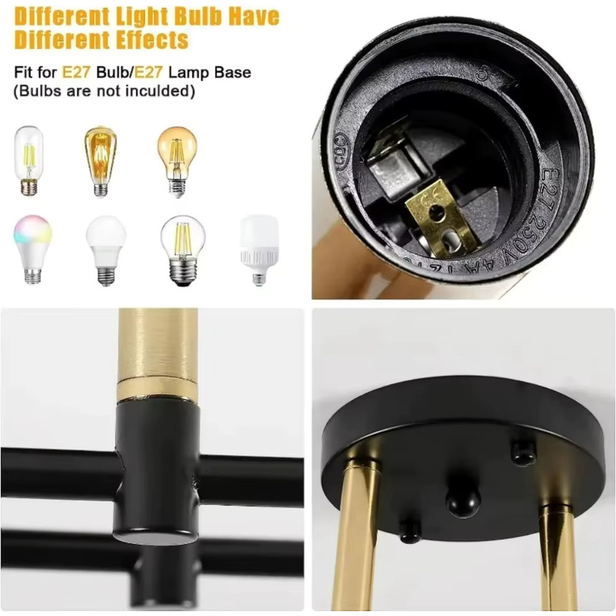 JOYINLED Moderne Deckenlampe als Kronleuchter aus Metall und Glas in Schwarz oder Weiß für dein Wohnzimmer - Bild 2