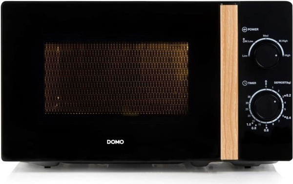 Domo Mikrowelle DO2820 in Schwarzer Holzoptik mit 20 l Volumen, 700 W Leistung, 35-Minuten-Timer und Auftaufunktion, B: 44 cm, T: 35,8 cm, H: 25,8 cm