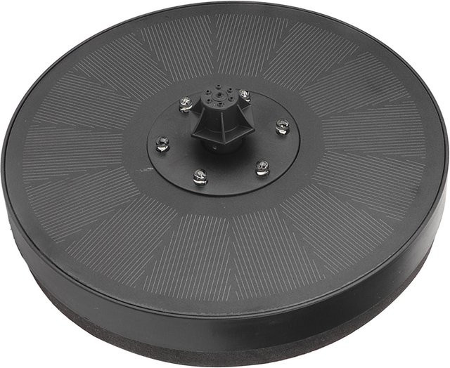 Koogeelife Solar Brunnenpumpe mit LED-Beleuchtung und Düse, Schwimmender Solarbrunnen für Vogelbad und Garten, Grau/Schwarz - Bild 1