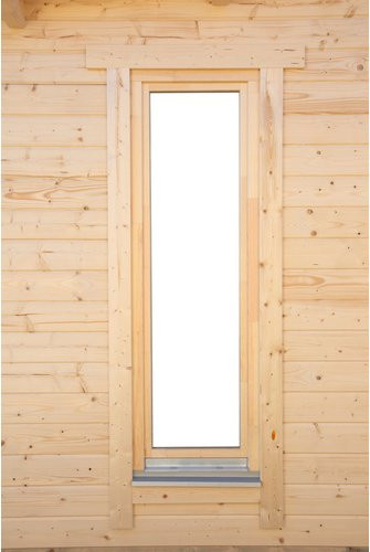 Wolff Finnhaus Einzelfenster für Gartenhäuser aus Holz mit Isolierglas, braun, B: 60 cm, H: 177 cm - Bild 1