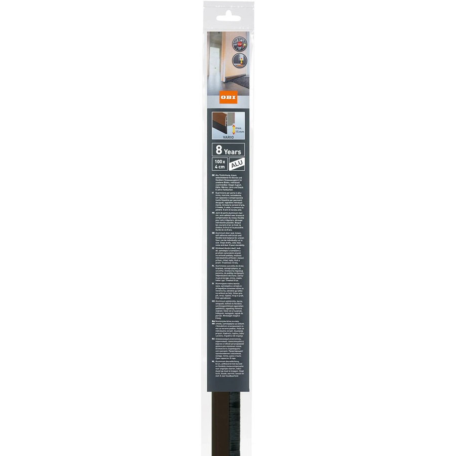 OBI Türdichtschiene aus Aluminium in Braun mit Bürstendichtung und selbstklebender Montage - Bild 2